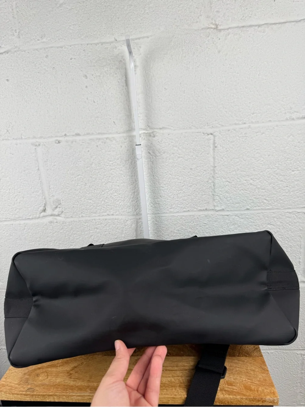RAINS Black Waterproof Weekend Duffle Bag Shoulder Travel Gym Tote
